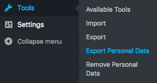 Export Personal Data