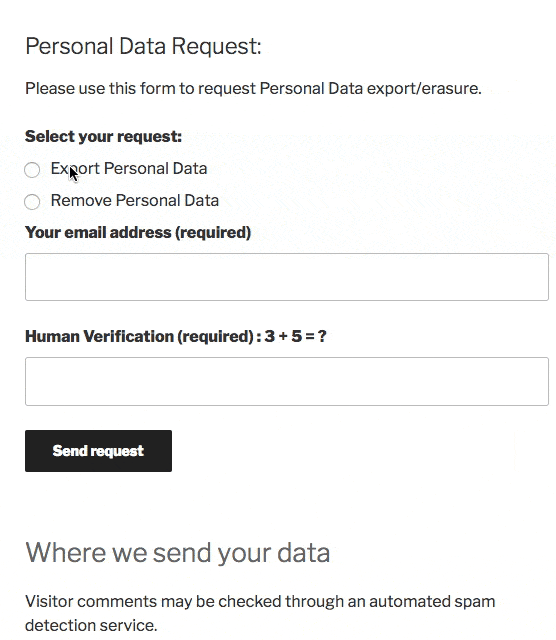 Personal Data Request
