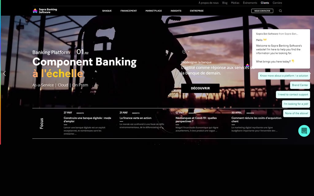 Site internet Sopra Banking Software
