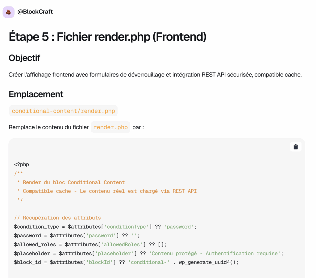 Block WordPress affichage conditionnel avec IA : guide complet